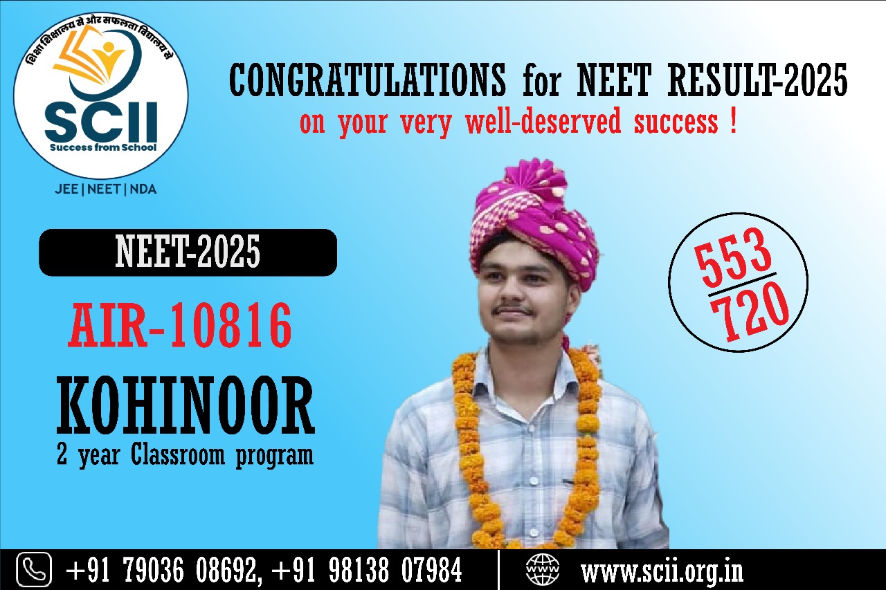 Kohinoor — 553 / 720, NEET 2025